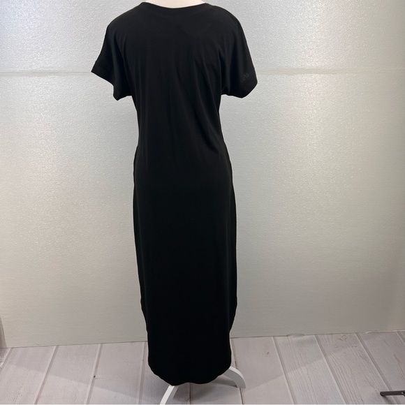 Casual Loose Short Sleeve Long Dress Split Maxi Summer Beach Dress with Pockets - Picture 11 of 17